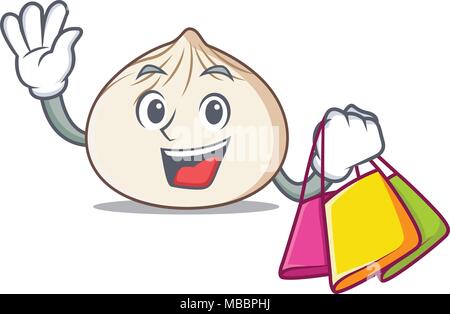 Shopping dimsum character cartoon style Stock Vector