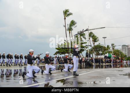 Pattaya, Thailand - November 19, 2017: Thai navy demonstrating Fancy Drill on the 50th anniversary ASEAN International Fleet Review 2017 Stock Photo