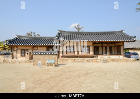 Andong, Korea - October 16, 2014: Yangodang is an famous architecture in Hahoe village, UNESCO world heritage site. Stock Photo