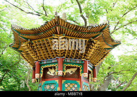 Ganghwa-gun, Korea - August 17, 2015: Rotating Sutra Case (called Yunjangdae in Korean) in Jeondeungsa temple. It is rotatable and buddhists believe t Stock Photo