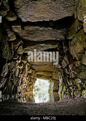 Carn Euny (Hendre Chapeluni) Fogou ancient iron age stone lined underground tunnel / passage, Sancreed, Cornwall, England, UK. Stock Photo