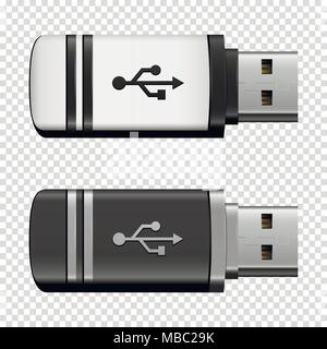 Flash drive USB. Vector isolated on transparent background. Stock Vector