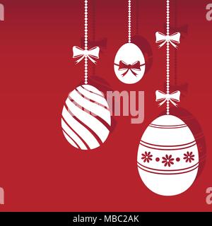 Background with hanging easter eggs. Vector EPS10 Stock Vector