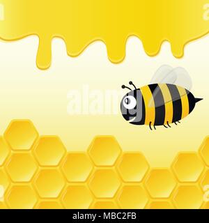 Work bee in the hive. Vector illustration. Stock Vector