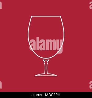 Wine glass linear icon - Vector illustration Stock Vector