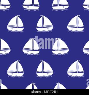 Seamless pattern with yachts. Vector illustration Stock Vector