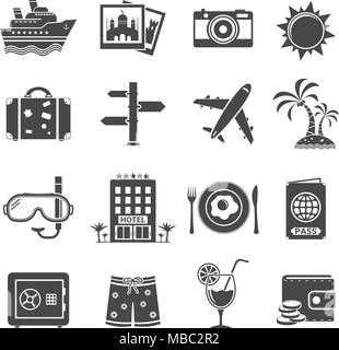 Travel and tourism icon set. Vector illustration. Stock Vector