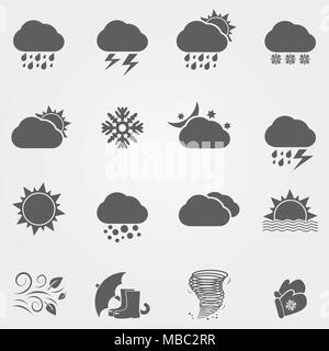 Weather icons set - vector Stock Vector