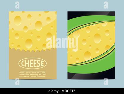 Flyer cheese banner book. Template design element. Vector background Stock Vector