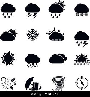 Weather icon set. Vector illustration. Stock Vector