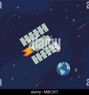 Outer space poster. Stock Vector