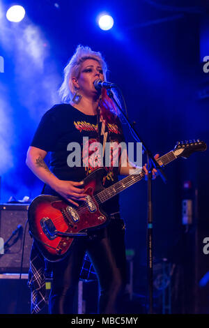 Dallas Frasca, singer and front woman of the Australian rock band Dallas Frasca live in the Schüür Lucerne, Switzerland Stock Photo