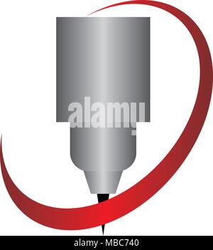 CNC Service Logo Design Template Vector Stock Vector