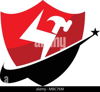 Construction shield Logo Design Template Vector Stock Vector