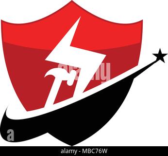 Construction shield Logo Design Template Vector Stock Vector