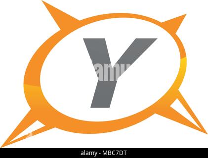 Compass Guide Solution Letter Y Stock Vector