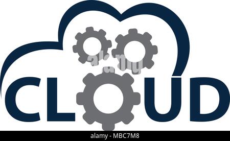 Cloud Solution Logo Design Template Vector Stock Vector