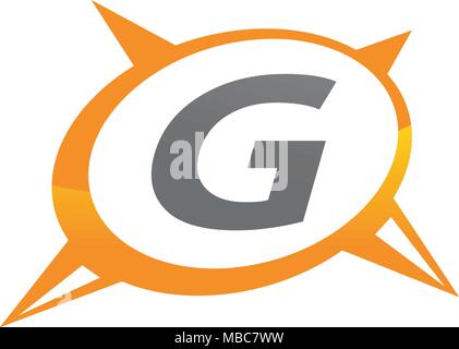 Compass Guide Solution Letter G Stock Vector