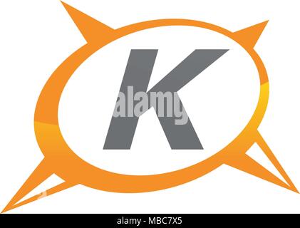 Compass Guide Solution Letter K Stock Vector