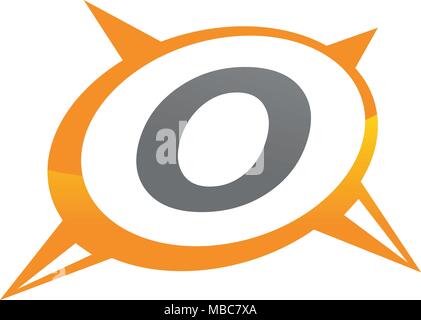 Compass Guide Solution Letter O Stock Vector
