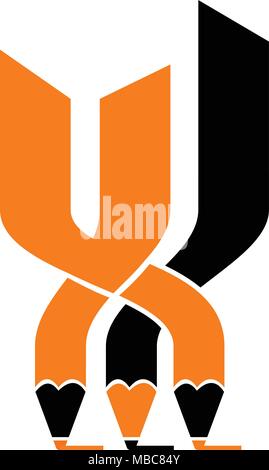 Pencil Flexible Logo Design Template Vector Stock Vector