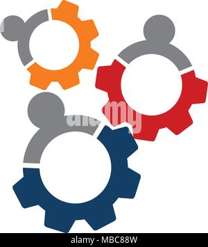 gear work team collaboration icon Stock Vector Image & Art - Alamy