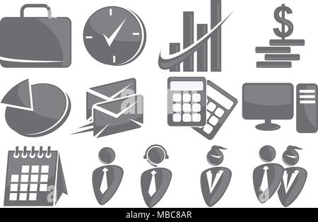 business icon set Stock Vector