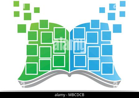 Digital Book Logo Design Template Vector Stock Vector