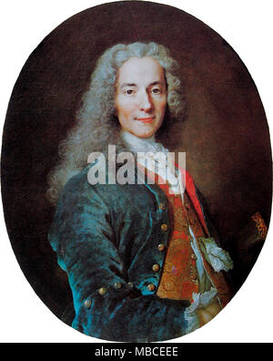 Francois-Marie Arouet (1694-1778), known as Voltaire, French Enlightenment writer and philosopher - Nicolas de Largilliere, circa 1725 Stock Photo