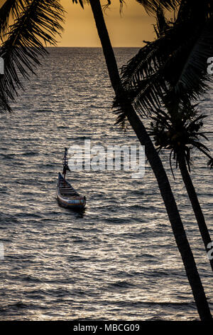 YONGORO, SIERRA LEONE - June 05, 2013: West Africa, the beach with fishing boats in front of the capital Freetown, Sierra Leone Stock Photo