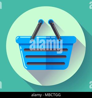 Vector shopping basket icon. Flat design style. Stock Vector