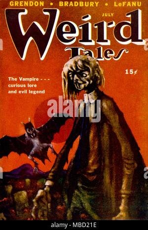 Science Fiction and Horror Magazines. Cover of Weird Tales, July 1947. Stock Photo