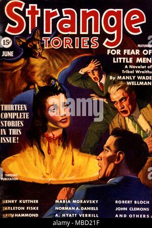 Science Fiction and Horror Magazines. Cover of Strange Stories, June 1939 Stock Photo