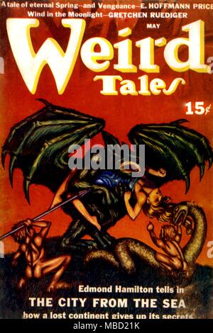 Science Fiction and Horror Magazines. Cover of Weird Tales, May 1940. Artwork by Hannes Bok Stock Photo