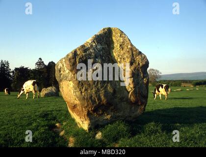 Stones - The stone circle known as Long Meg and her Daughters, in Penrith, Cumbria. Stock Photo