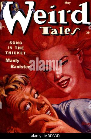 Science Fiction and Horror Magazines. 'Weird Tales' cover. May 1954. Artwork by Silvey Stock Photo