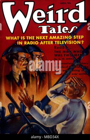 Science Fiction and Horror Magazines Cover of Weird Tales. April 1935. Artwork by Brundage Stock Photo