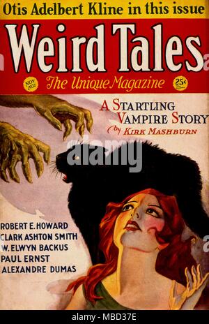 Science Fiction and Horror Magazines Cover of Weird Tales. November 1931. Stock Photo