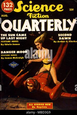 Science Fiction and Horror Magazines. 'Science Fiction Quarterly' Cover, August 1951. Artwork by Morey. Stock Photo