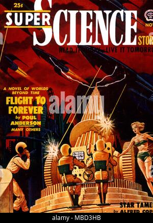Science Fiction and Horror Magazines. 'Super Science Stories' cover. Stock Photo