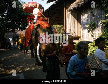 Ceremony of the inauguration of a Buddhist Monk Thailand Stock Photo