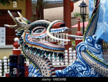 DRAGON - In three dimensional form from the gardens of Haw Par Villa in Singapore Stock Photo