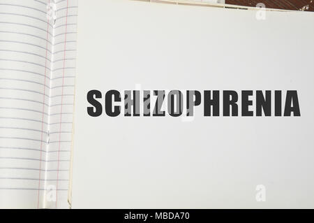 Schizophrenia word written on white paper Stock Photo