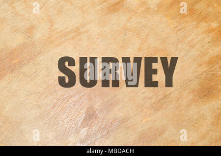 survey word written on wooden background Stock Photo