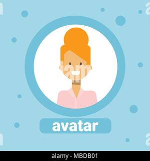 Femalle Profile Avatar Business Woman Icon User Image Face Stock Vector