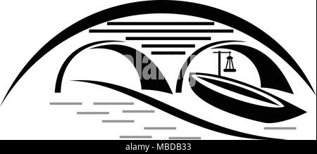 Bridge ship Logo Design Template Vector Stock Vector