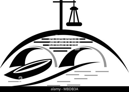Bridge ship Logo Design Template Vector Stock Vector