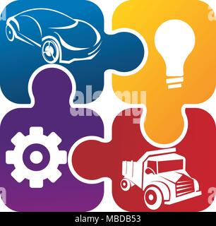 Auto Solution Logo Design Template Vector Stock Vector
