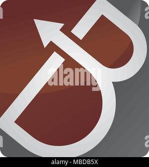 B Letter Arrow Template Stock Vector
