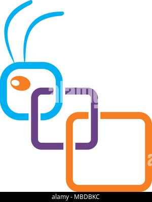 Ant Connection Logo Design Template Vector Stock Vector
